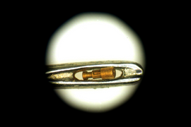 micro part inside eye of needle